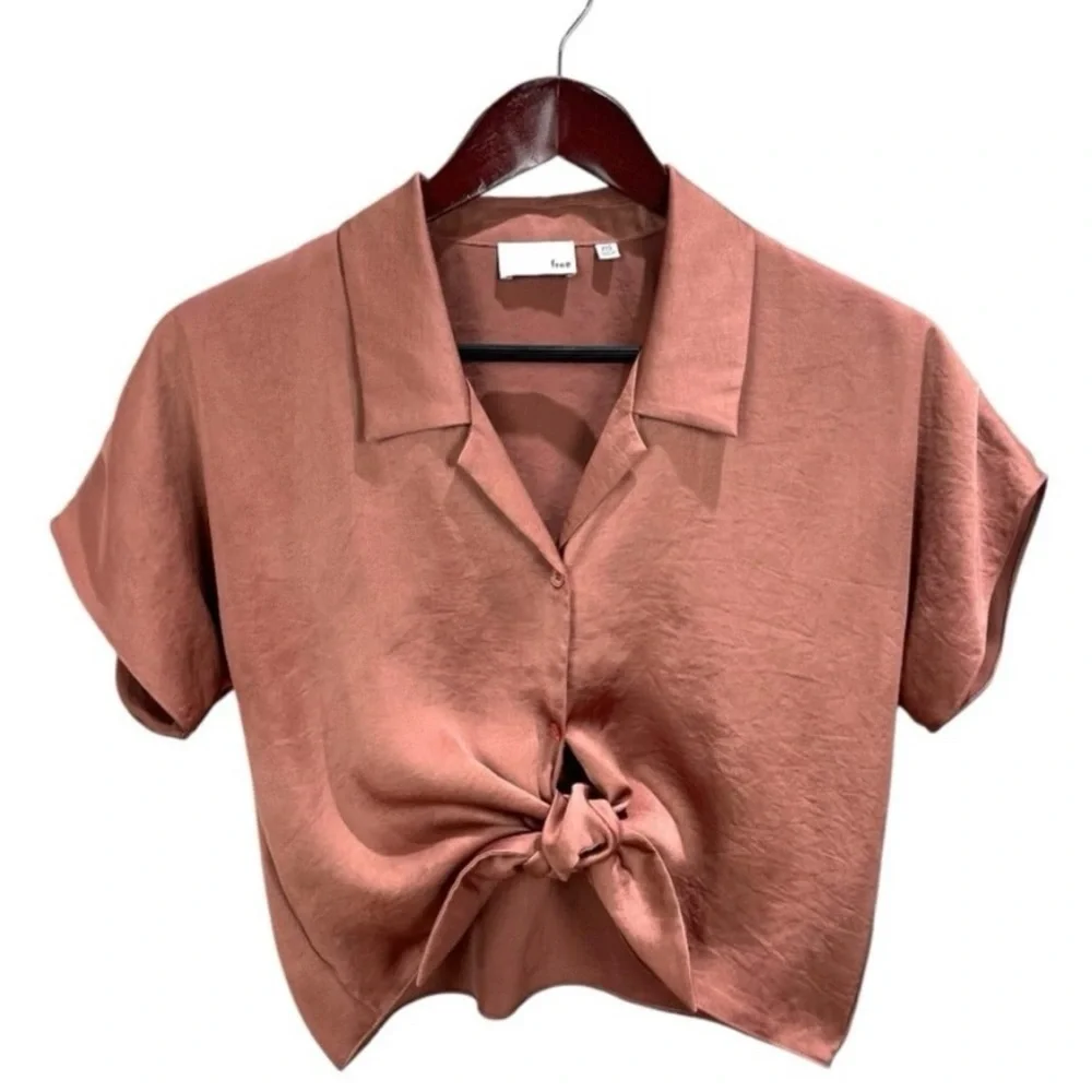 Wilfred Free tie front satin blouse sz S - Picture 2 of 10